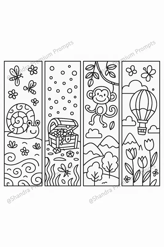 Bookmarks Coloring Books For Kids
