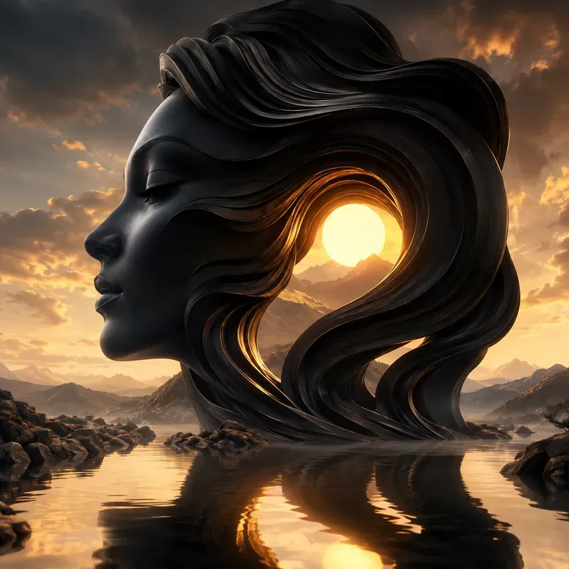 Surreal Sculptural Sunset Worlds