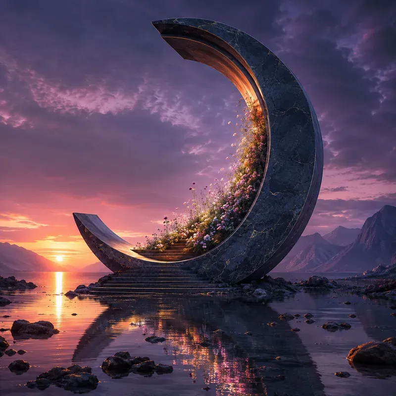Surreal Sculptural Sunset Worlds
