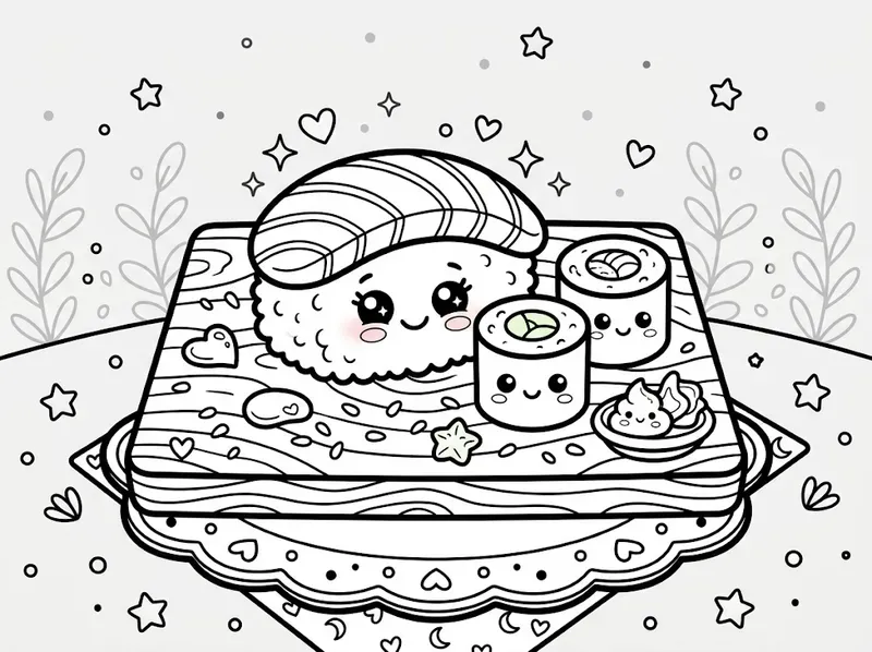 Cute Kawaii Food Coloring Pages
