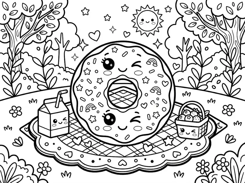 Cute Kawaii Food Coloring Pages