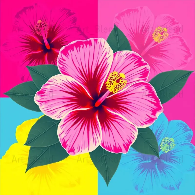Vibrant Pop Art Floral Patterns