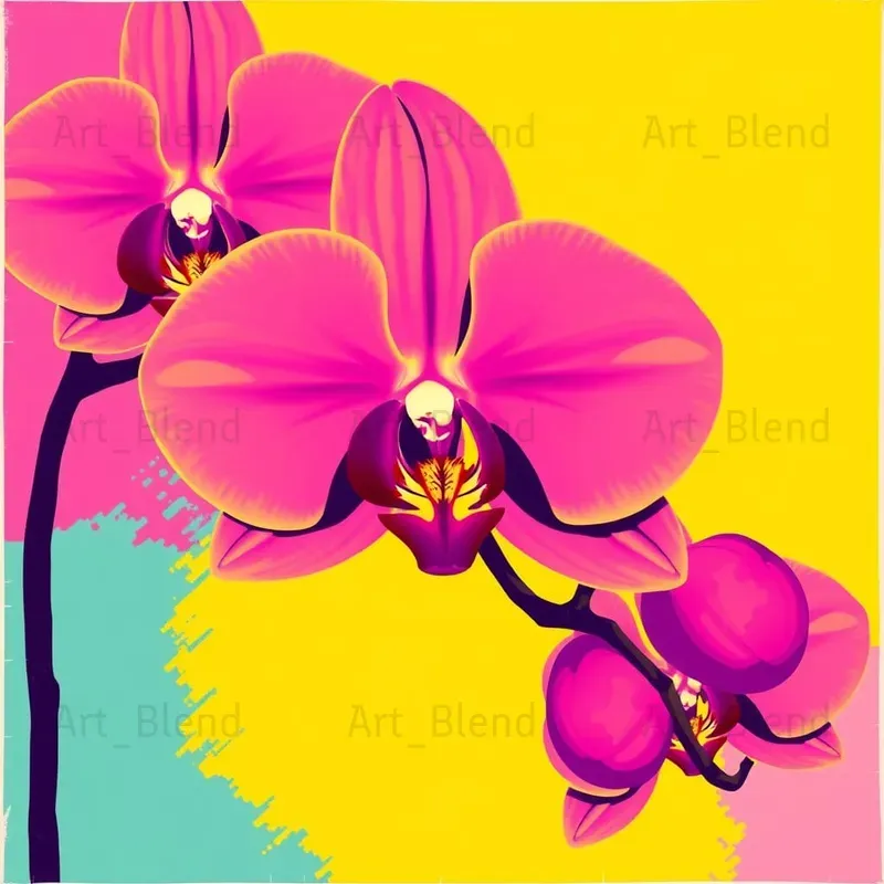 Vibrant Pop Art Floral Patterns