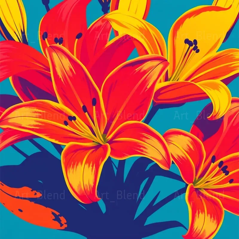 Vibrant Pop Art Floral Patterns