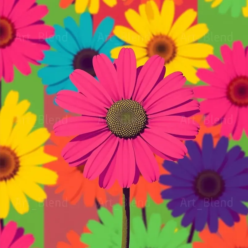 Vibrant Pop Art Floral Patterns