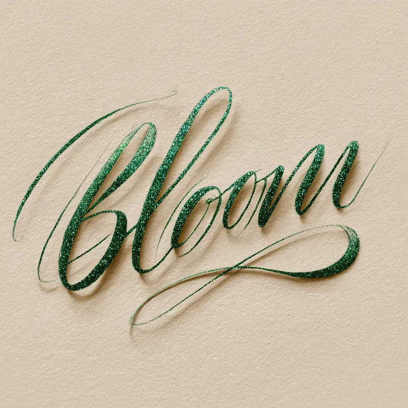 Elegant Cursive Glitter Lettering