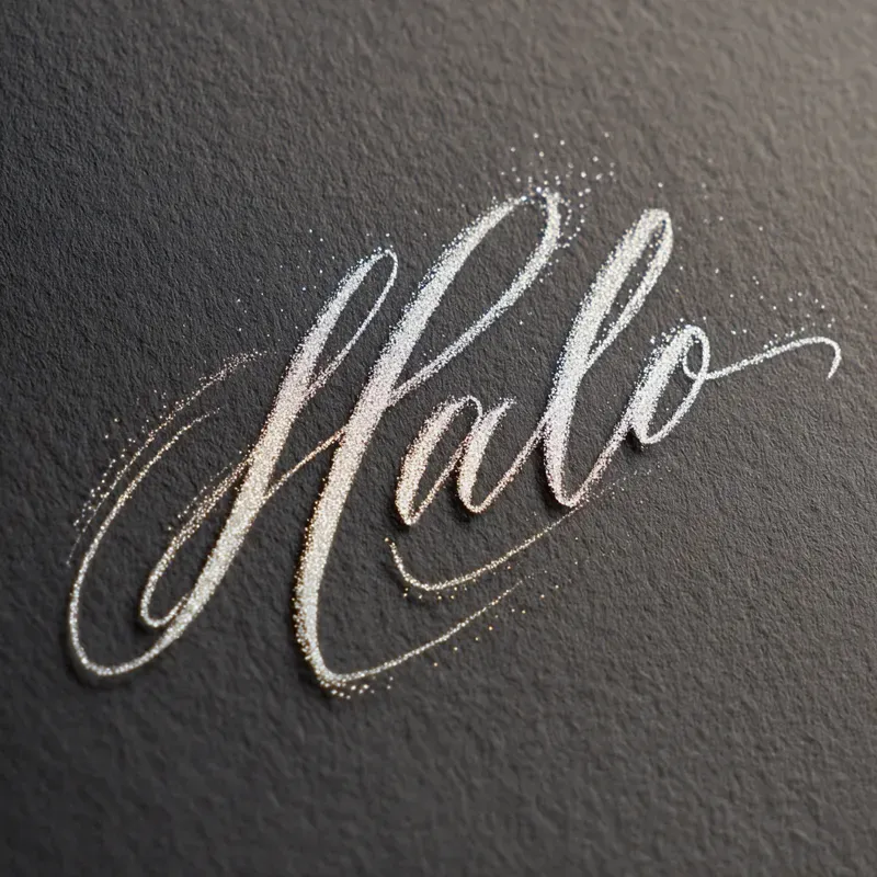 Elegant Cursive Glitter Lettering