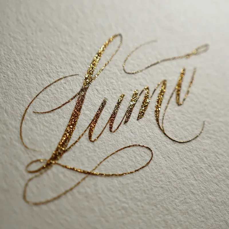 Elegant Cursive Glitter Lettering