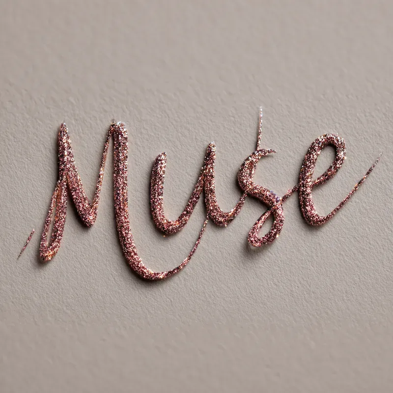 Elegant Cursive Glitter Lettering