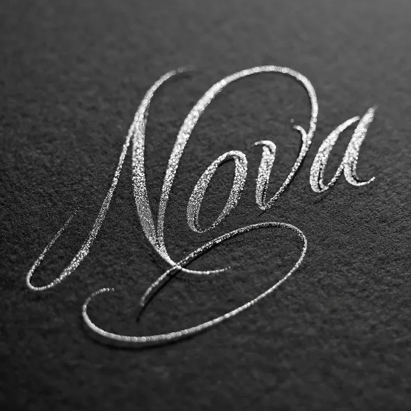 Elegant Cursive Glitter Lettering