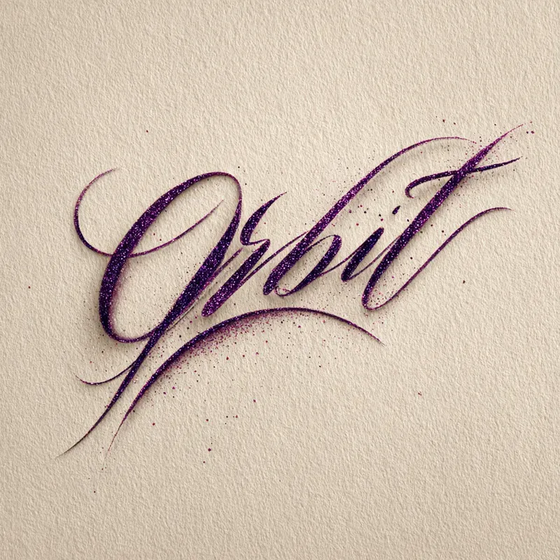 Elegant Cursive Glitter Lettering