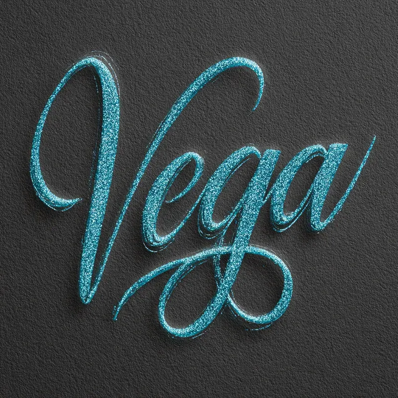 Elegant Cursive Glitter Lettering