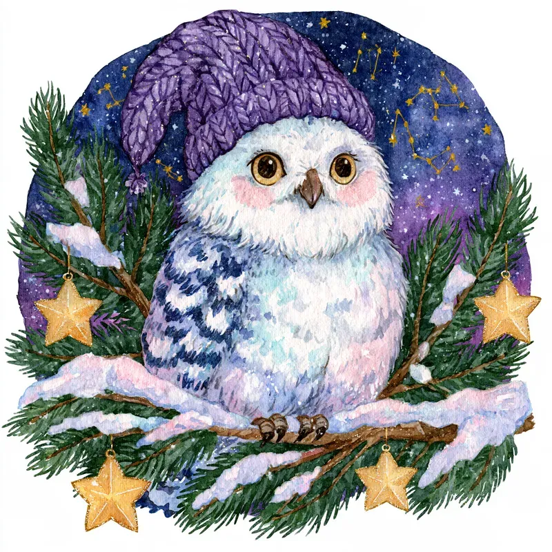 Cosmic Christmas Watercolor Clipart