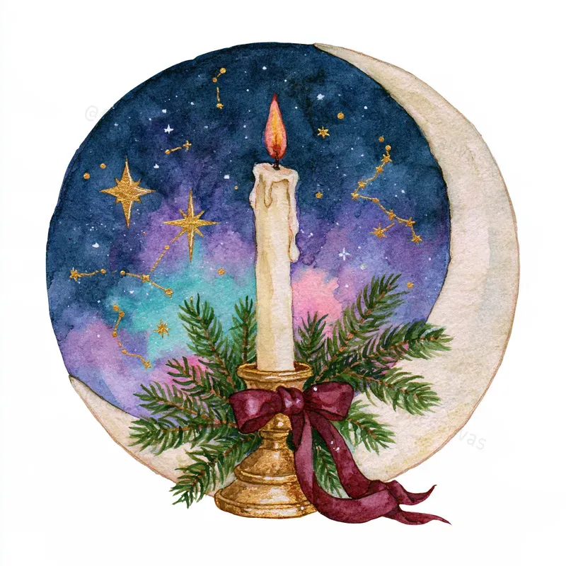 Cosmic Christmas Watercolor Clipart