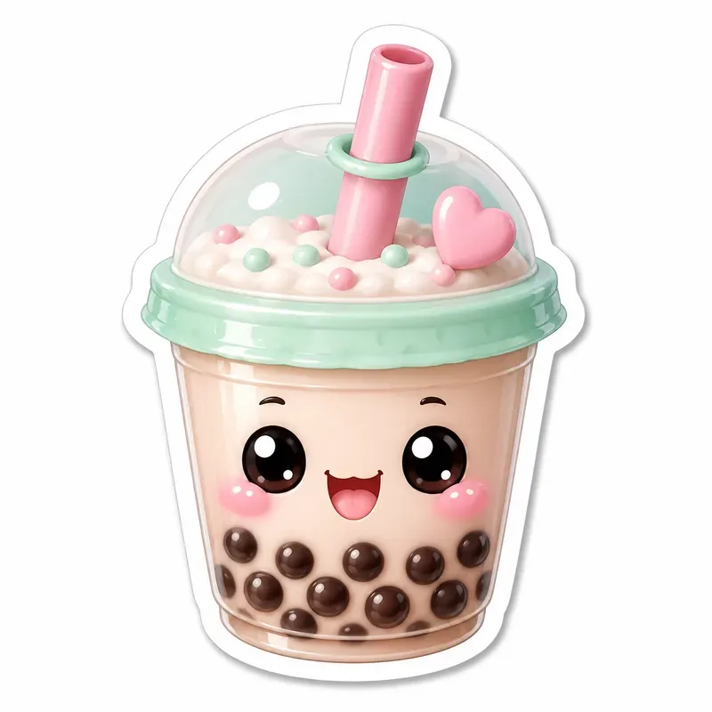 Cute 3D Pastel Stickers
