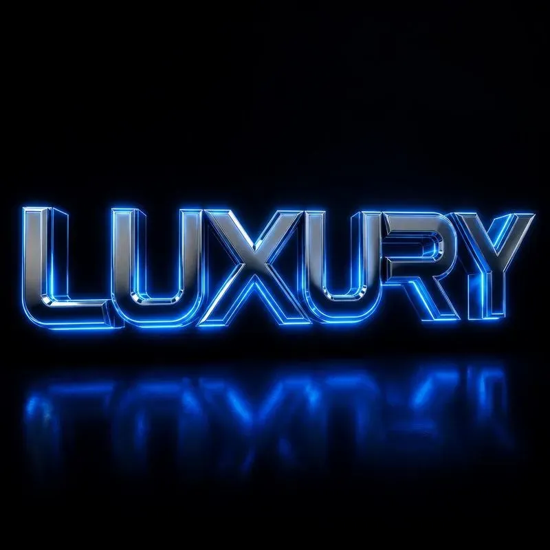 3D Futuristic Chrome Neon Typographies
