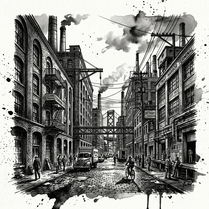 Urban City Ink Sketches