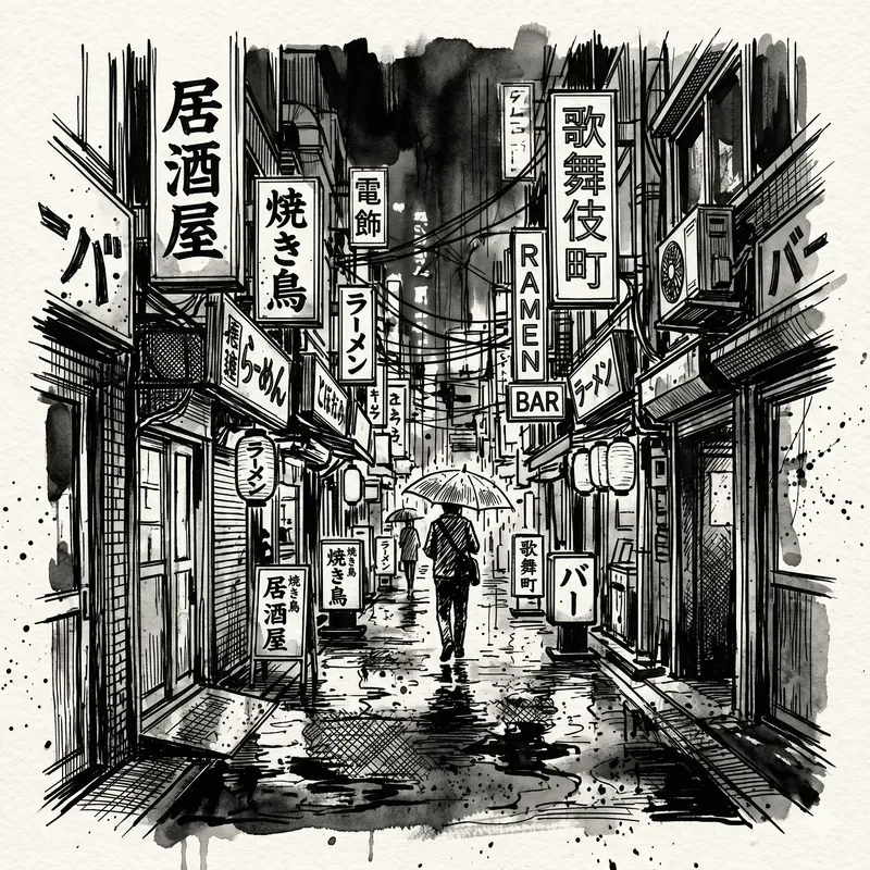 Urban City Ink Sketches