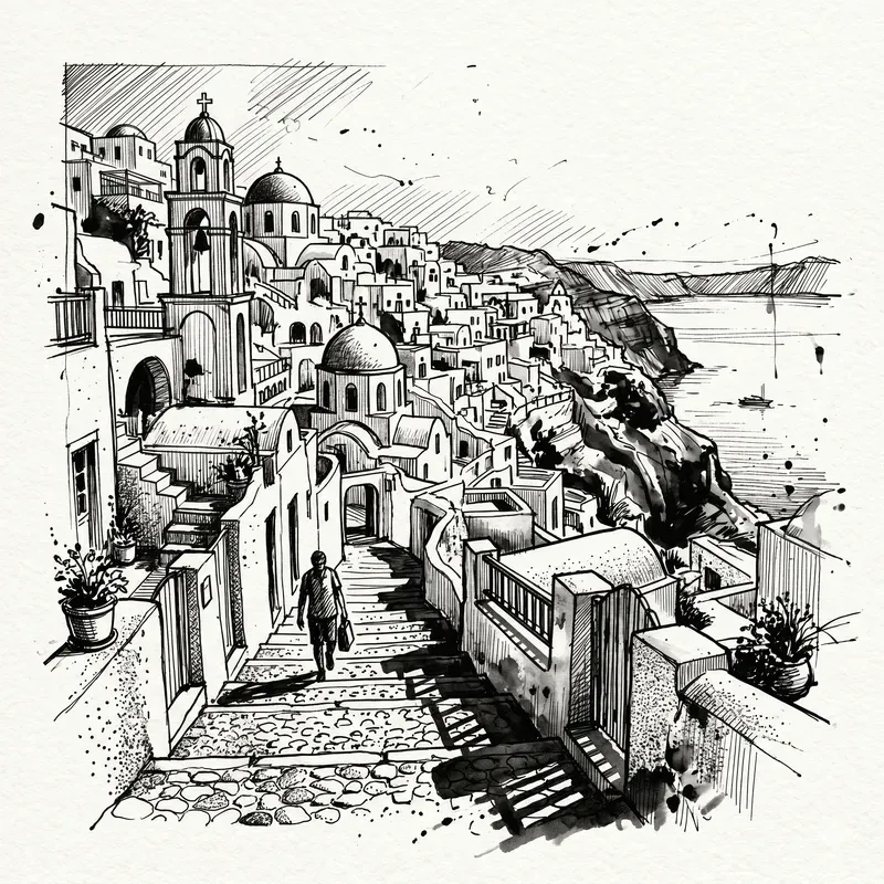Urban City Ink Sketches