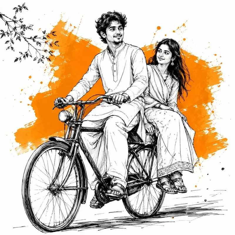 Minimal Storytelling Bicycle Sketches