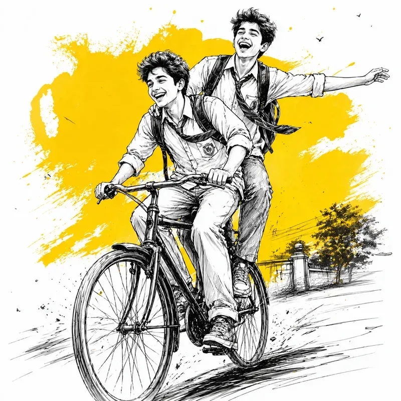 Minimal Storytelling Bicycle Sketches