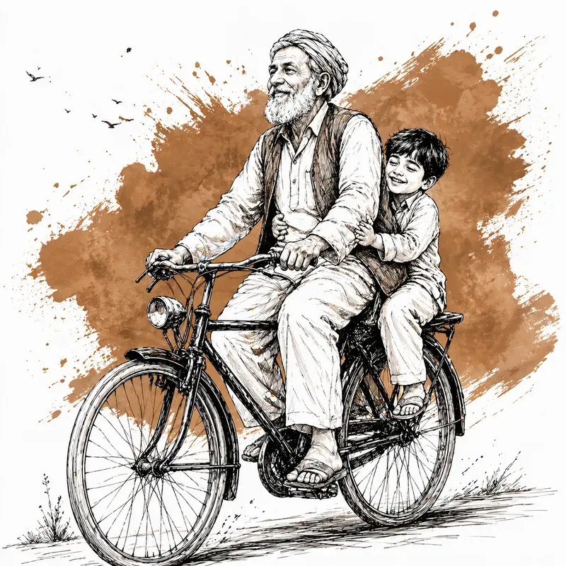 Minimal Storytelling Bicycle Sketches