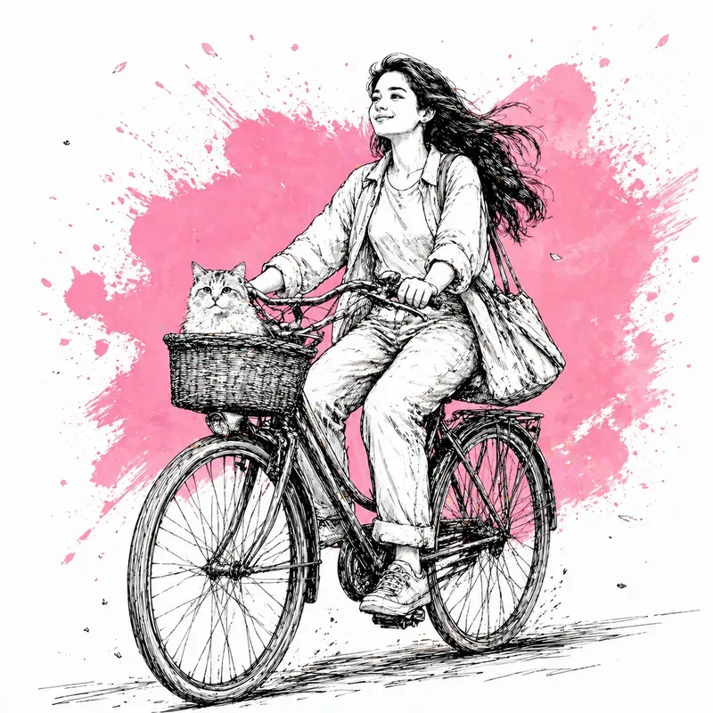 Minimal Storytelling Bicycle Sketches