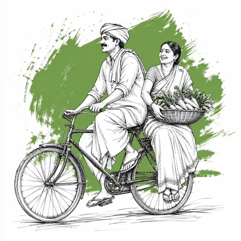 Minimal Storytelling Bicycle Sketches