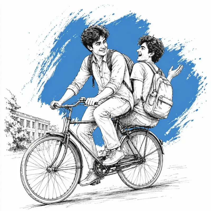 Minimal Storytelling Bicycle Sketches