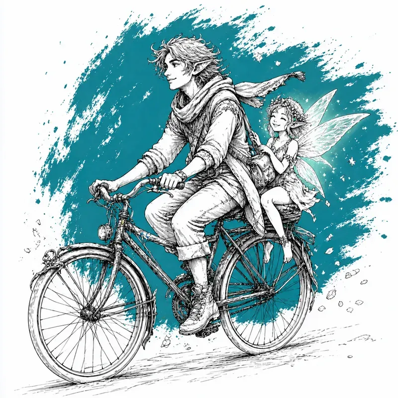 Minimal Storytelling Bicycle Sketches