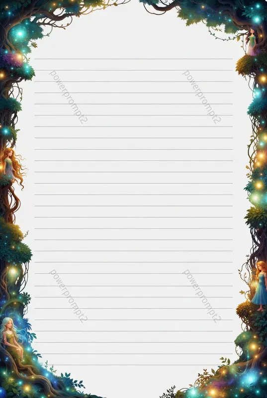 Vertical Fantasy Notebook Pages