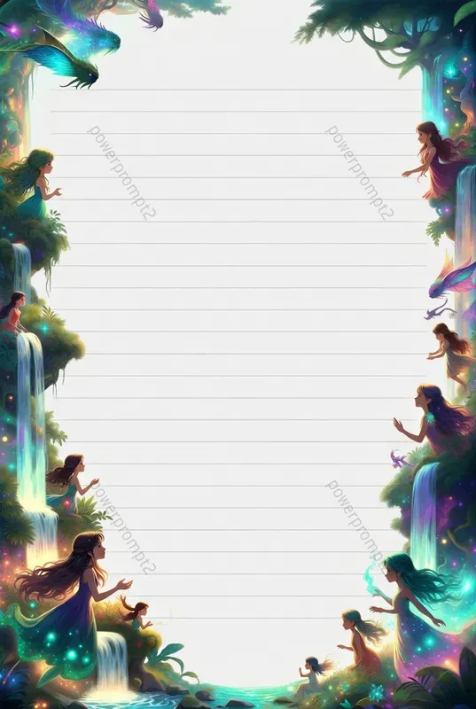 Vertical Fantasy Notebook Pages