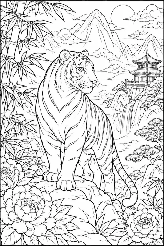 Chinese Style Animal Coloring Books