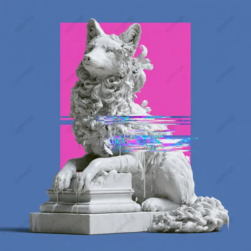 Glitch Greek Statue Art