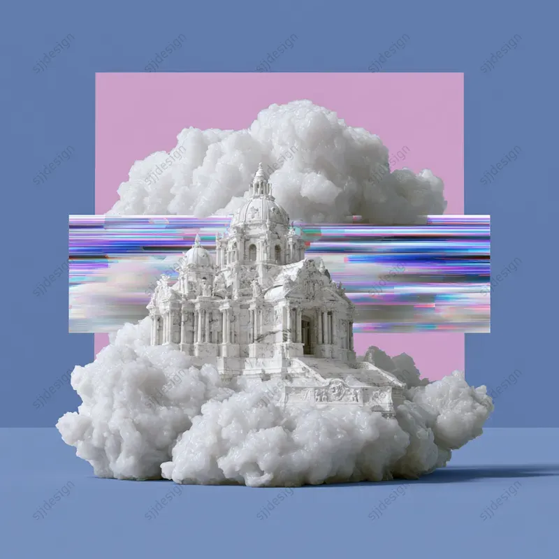 Glitch Greek Statue Art