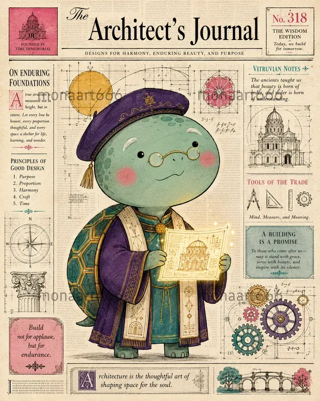 Vibrant Whimsical Newsprint Folk Art