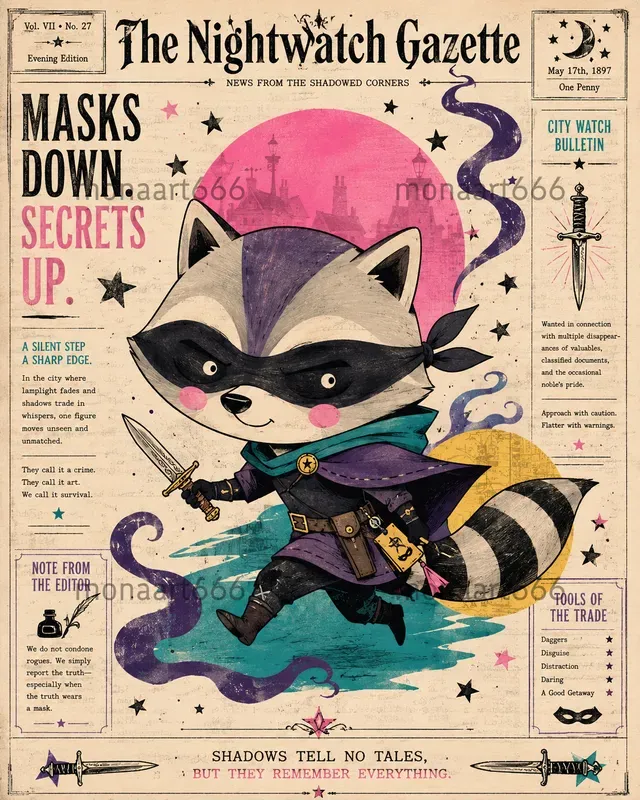 Vibrant Whimsical Newsprint Folk Art