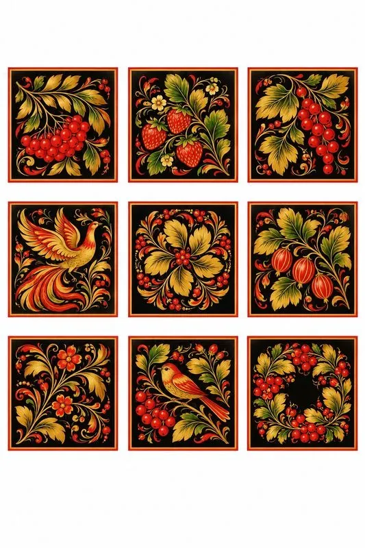 Russian Khokhloma Panel Sheets