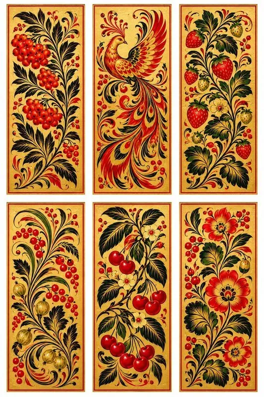 Russian Khokhloma Panel Sheets
