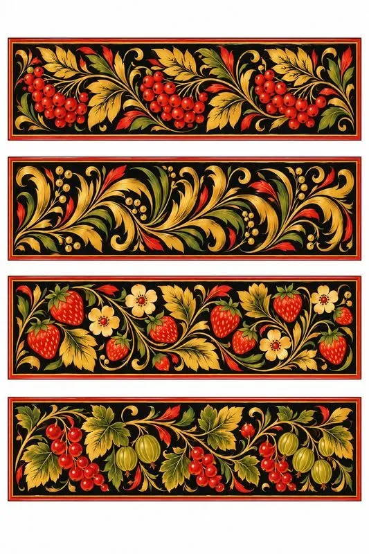 Russian Khokhloma Panel Sheets
