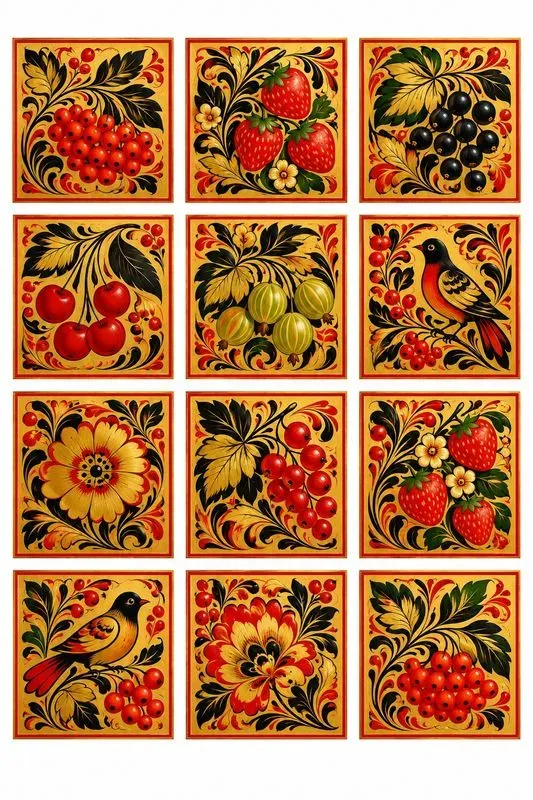 Russian Khokhloma Panel Sheets