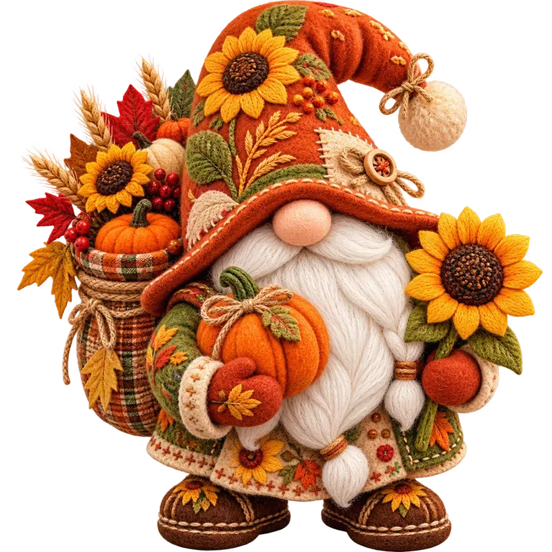 Whimsical Fiber Art Gnome Kids Graphics