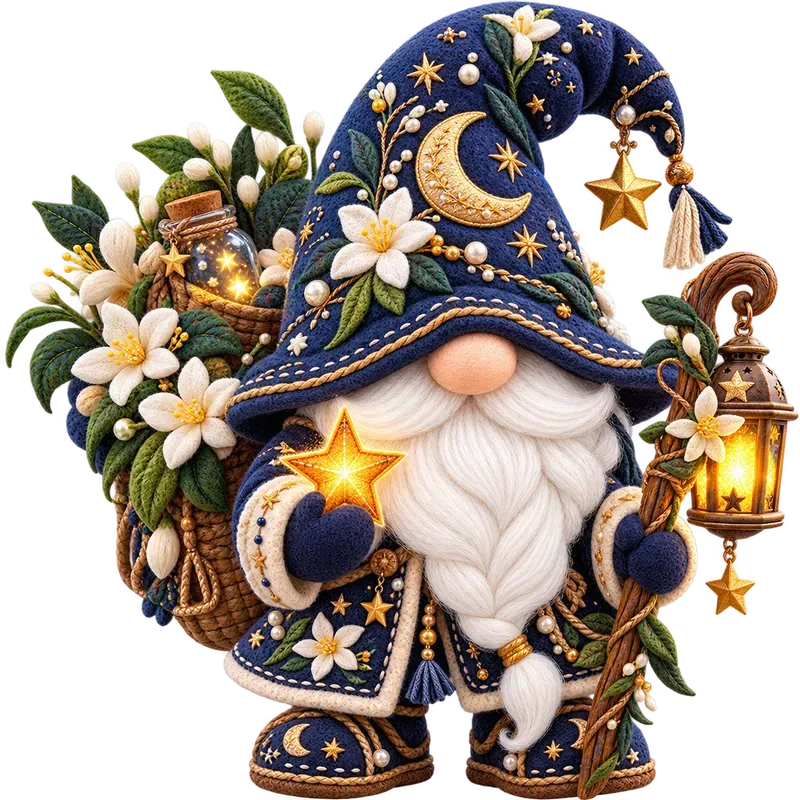 Whimsical Fiber Art Gnome Kids Graphics