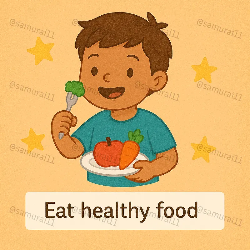 Happy Kids Daily Habits Flashcards