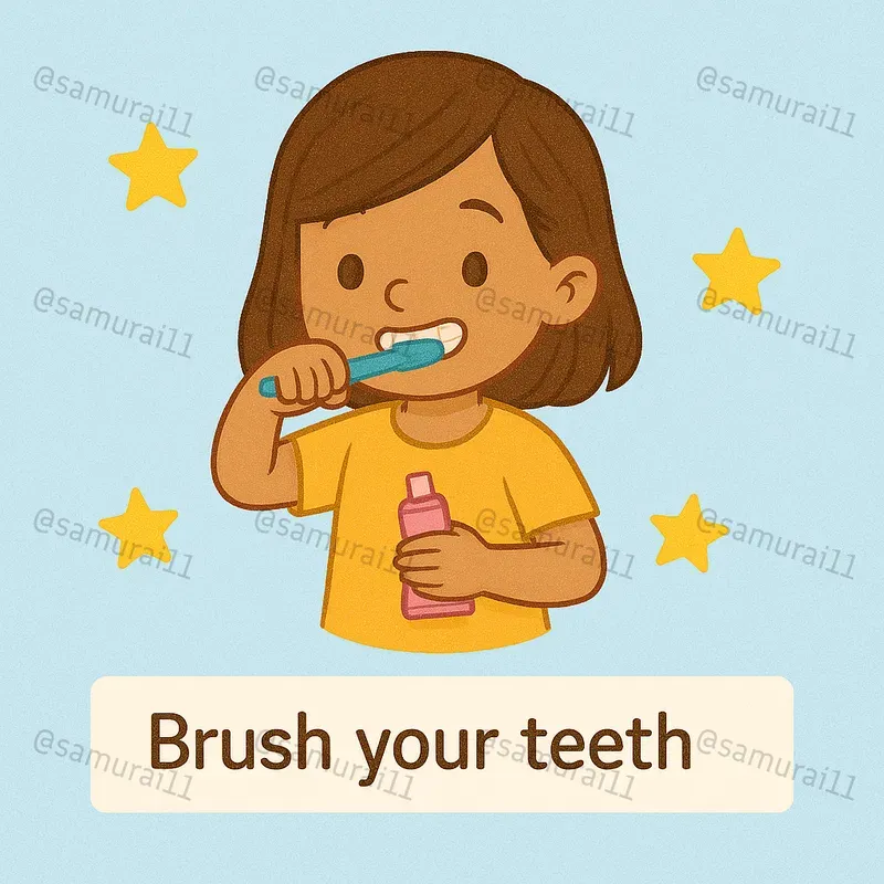 Happy Kids Daily Habits Flashcards