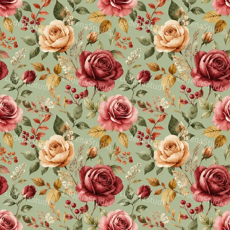 Seamless Botanical Wc Patterns