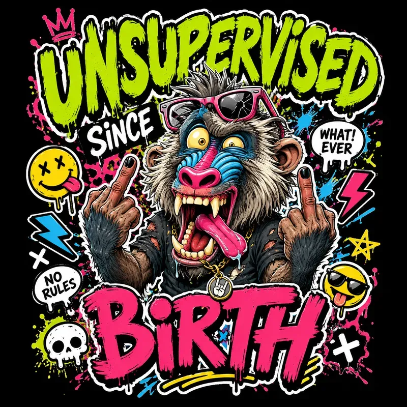 Savage Animal Graffiti Sticker Tshirts