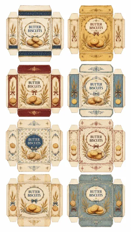 Vintage Biscuit Wrapper Cutouts Sheets