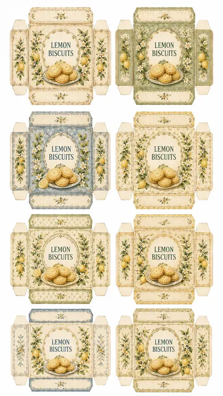 Vintage Biscuit Wrapper Cutouts Sheets