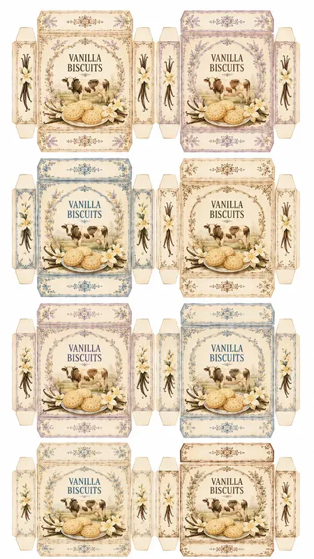 Vintage Biscuit Wrapper Cutouts Sheets